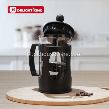 Máquina de bule com êmbolo de vidro para café